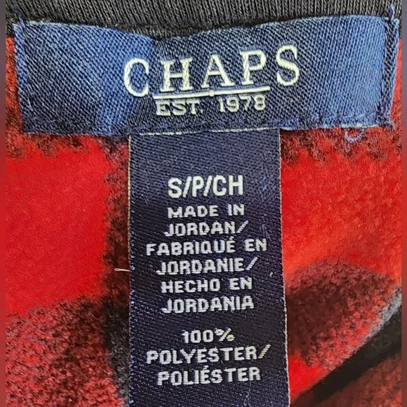 Chaps Women's Buffalo Plaid Fleece Pullover, Red/Black 1/4 Zip, Size Small, S - Picture 10 of 11